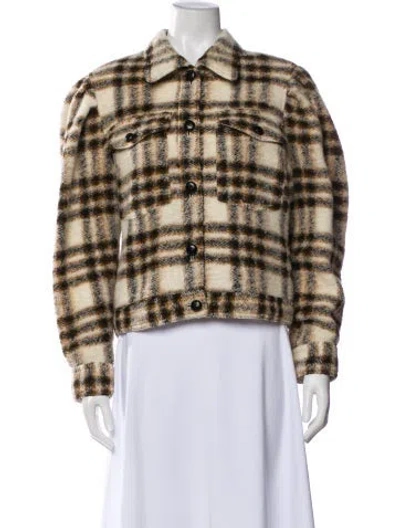 Pre-owned Isabel Marant Étoile Wool Plaid Print Jacket In Neutral