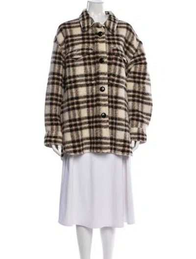 Pre-owned Isabel Marant Étoile Wool Plaid Print Jacket In Neutral