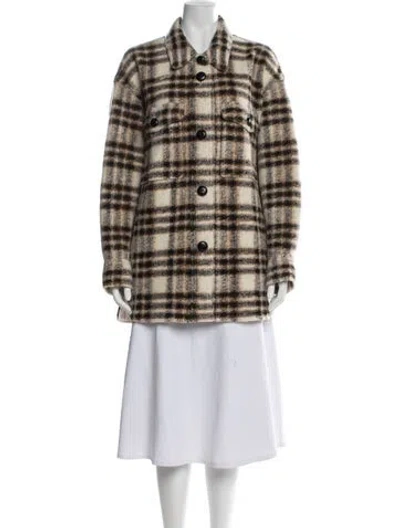 Pre-owned Isabel Marant Étoile Wool Plaid Print Jacket In Neutral