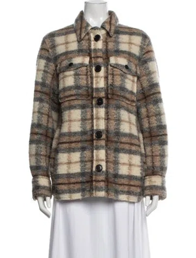 Pre-owned Isabel Marant Étoile Wool Plaid Print Jacket In Neutral