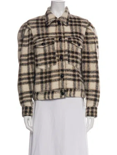Pre-owned Isabel Marant Étoile Wool Plaid Print Jacket In Neutral