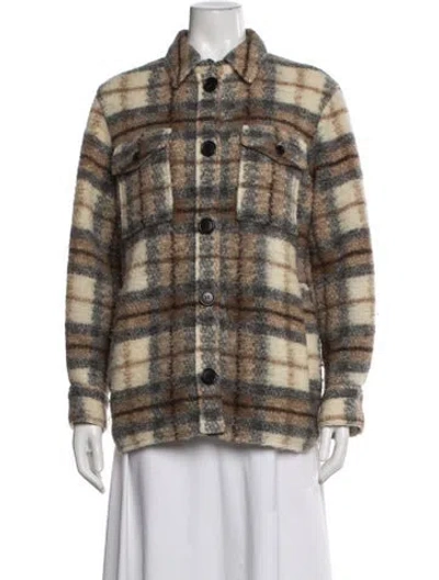 Pre-owned Isabel Marant Étoile Wool Plaid Print Jacket In Neutral