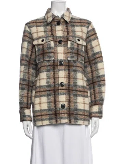 Pre-owned Isabel Marant Étoile Wool Plaid Print Jacket In Neutrals