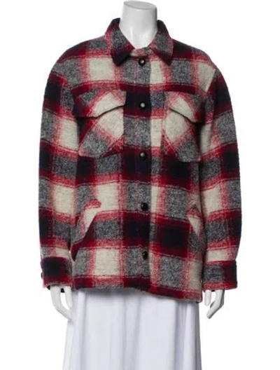 Pre-owned Isabel Marant Étoile Wool Plaid Print Jacket In Red