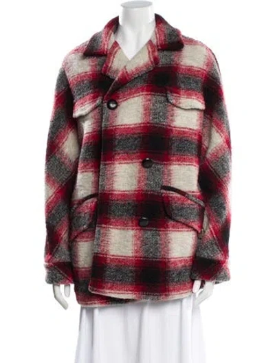 Pre-owned Isabel Marant Étoile Wool Plaid Print Jacket In Red