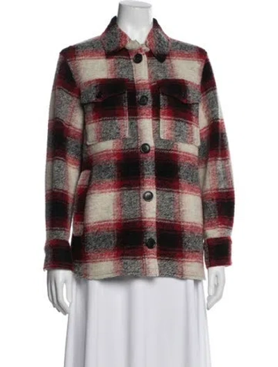 Pre-owned Isabel Marant Étoile Wool Plaid Print Jacket In Red