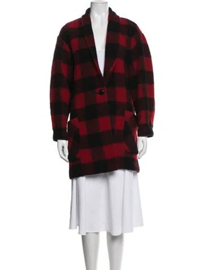 Pre-owned Isabel Marant Étoile Wool Plaid Print Jacket In Red
