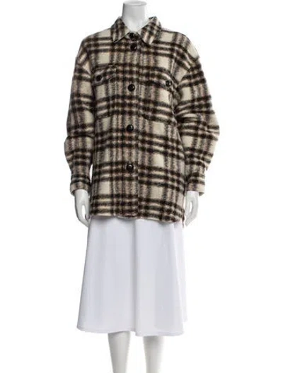 Pre-owned Isabel Marant Étoile Wool Plaid Print Jacket W/ Tags In Brown