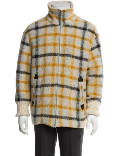 Pre-owned Isabel Marant Étoile Wool Plaid Print Jacket In Yellow