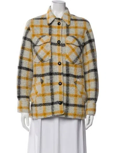 Pre-owned Isabel Marant Étoile Wool Plaid Print Jacket In Yellow