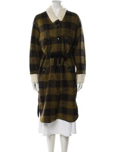 Pre-owned Isabel Marant Étoile Wool Plaid Print Peacoat In Multi