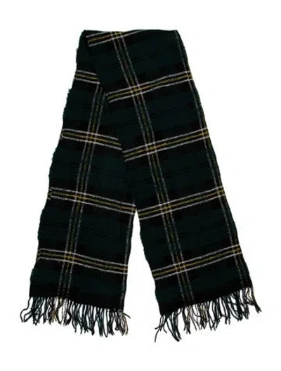 Pre-owned Isabel Marant Étoile Wool Plaid Print Scarf In Green