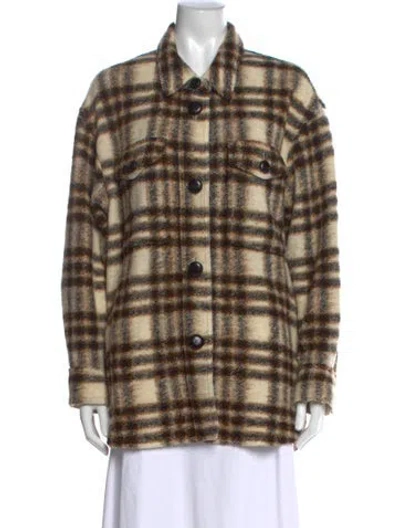 Pre-owned Isabel Marant Étoile Wool Plaid Print Sweater In Neutral