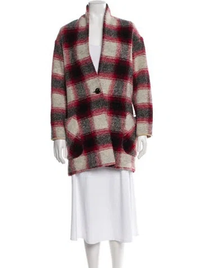 Pre-owned Isabel Marant Étoile Wool Plaid Print Sweater In Red