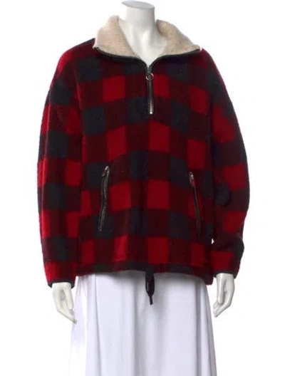 Pre-owned Isabel Marant Étoile Wool Plaid Print Sweater In Red