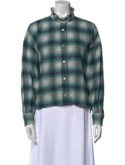 Pre-owned Isabel Marant Étoile Wool Plaid Print Sweatshirt In Blue