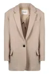 Isabel Marant Étoile Wool Blazer With Notched Lapel And Pockets In Brown