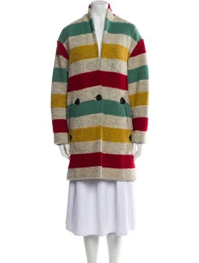 Pre-owned Isabel Marant Étoile Wool Striped Coat In Multi