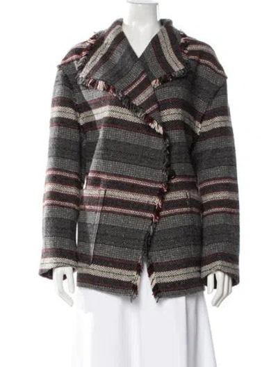 Pre-owned Isabel Marant Étoile Wool Striped Jacket In Gray