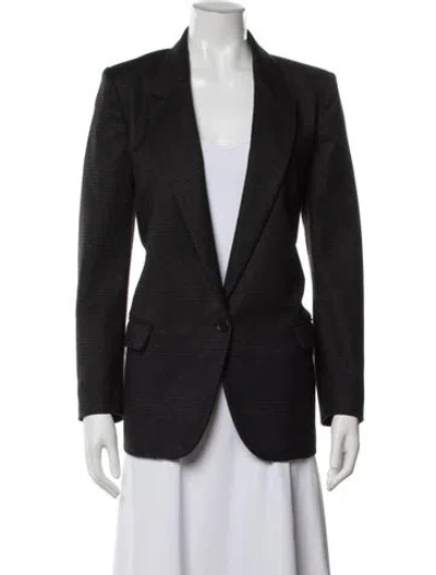 Pre-owned Isabel Marant Étoile Wool Tweed Pattern Blazer In Black