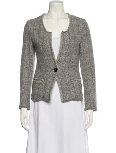 Pre-owned Isabel Marant Étoile Wool Tweed Pattern Blazer In Gray