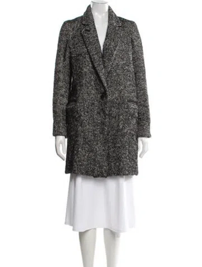 Pre-owned Isabel Marant Étoile Wool Tweed Pattern Coat In Black