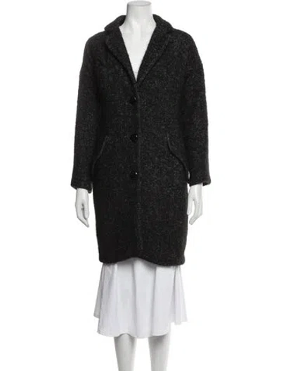 Pre-owned Isabel Marant Étoile Wool Tweed Pattern Coat In Black