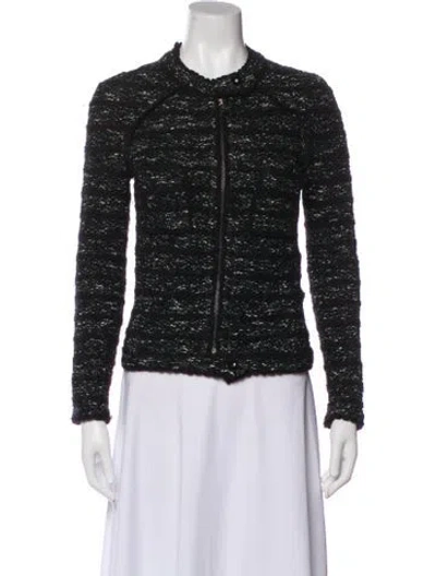 Pre-owned Isabel Marant Étoile Wool Tweed Pattern Evening Jacket In Black