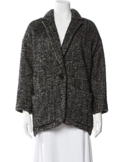 Pre-owned Isabel Marant Étoile Wool Tweed Pattern Evening Jacket In Black