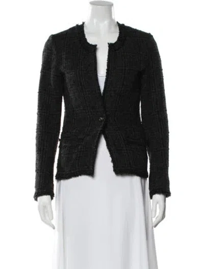 Pre-owned Isabel Marant Étoile Wool Tweed Pattern Jacket In Black