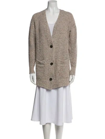Pre-owned Isabel Marant Étoile Wool V-neck Sweater In Neutral