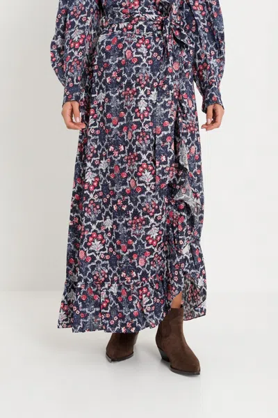 Isabel Marant Étoile Isabel Marant Etoile Wrap Long Skirt With Flounce In Multicolor