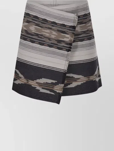 Isabel Marant Étoile Wrap Mini Skirt Geometric Textured