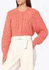 Isabel Marant Étoile Rust Pink Yara Openwork Knit Cardigan In Orange