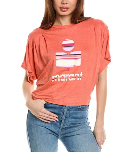 Isabel Marant Étoile Isabel Marant E'toile Yates Linen Graphic T-shirt In Pink