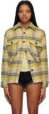 Isabel Marant Étoile Faxon Check Wool Shirt Jacket In Ywgn Yellow/green