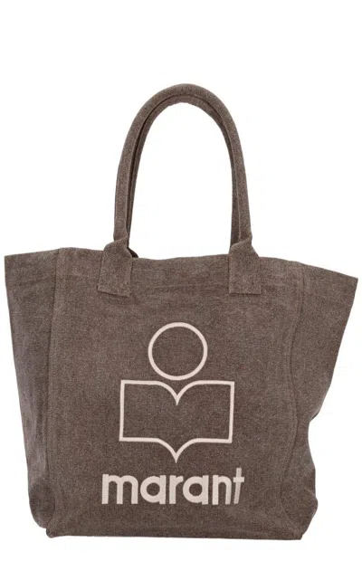 Isabel Marant Étoile Yenky Logo Embroidered Tote Bag In Verde