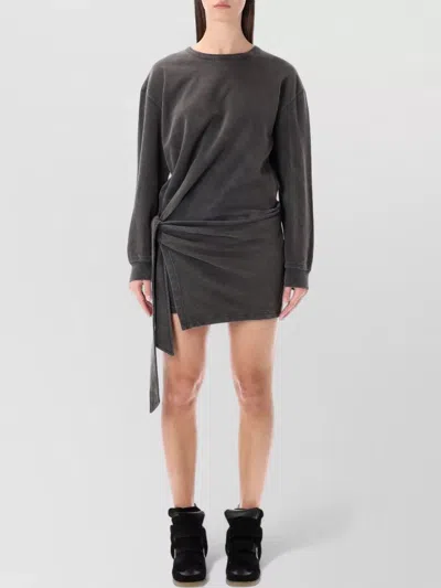 ISABEL MARANT ÉTOILE ZAE FLEECE DRESS LONG SLEEVE ASYMMETRIC