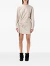 Isabel Marant Étoile Zae Fleece Dress Draped Knot Long Sleeves In Neutral