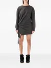 Isabel Marant Étoile Zae Fleece Dress Long Sleeve Asymmetric In Gray