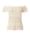 Isabel Marant Étoile Zaelle Off The Shoulder Crochet Top In Neutral