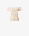 Isabel Marant Étoile Zaelle Off The Shoulder Crochet Top In Neutral