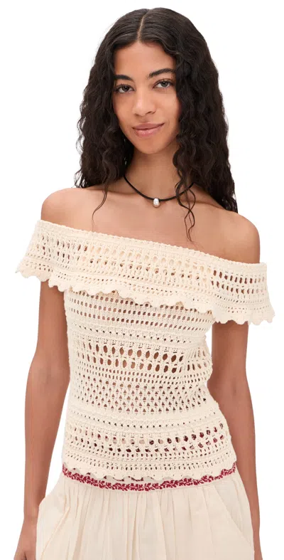 Isabel Marant Étoile Zaelle Crocheted Cotton-blend Top In Neutral