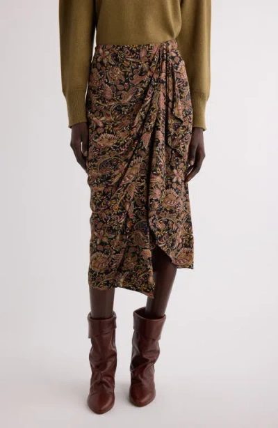 Isabel Marant Étoile Zaine Paine Midi Skirt In Brown