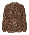 Isabel Marant Étoile Zalika Blouse In Black/ochre