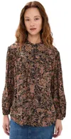 Isabel Marant Étoile Zalika Blouse In Black / Ochre