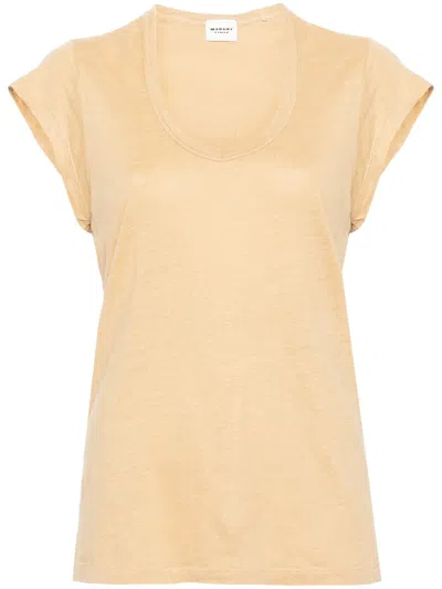 Isabel Marant Étoile Zankou Linen T-shirt In Neutrals