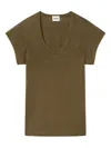 Isabel Marant Étoile Zankou V-neck Short-sleeve T-shirt In Brown