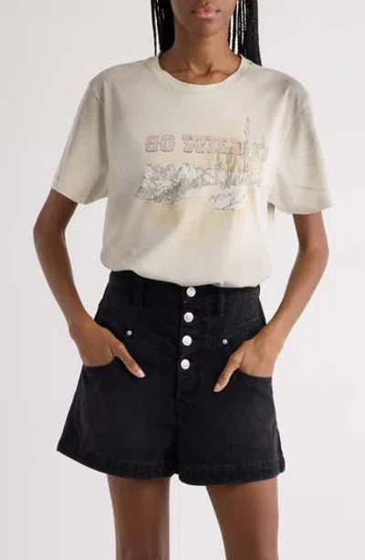 Isabel Marant Étoile Zaof Graphic T-shirt In Sand