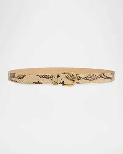 Isabel Marant Étoile Zap Snake-print Leather Belt In Sahara